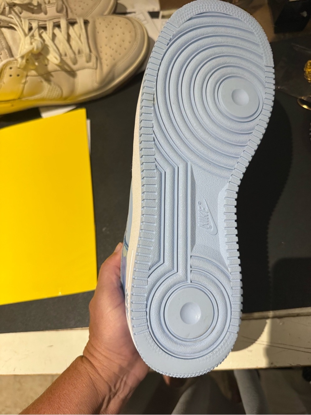 Nike Air Force  Low-Top Sneakers in Light Blue and White - Picture 5 of 7